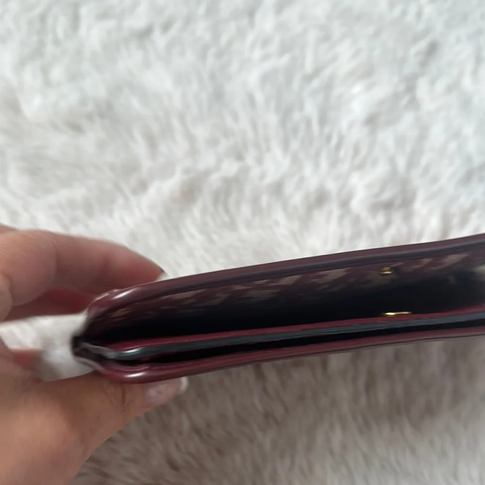 Dior Burgundy Wallet with Iconic Monogram Design